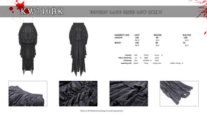 Gothic lace high low skirt  KW310BK