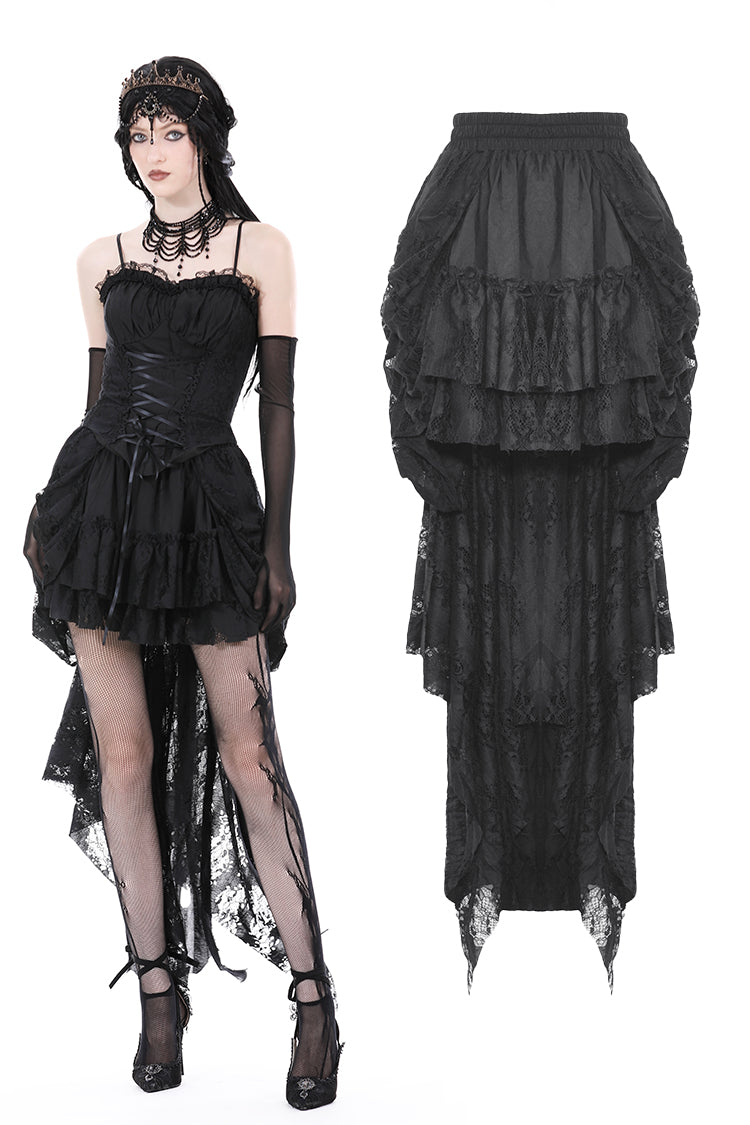 Gothic lace high low skirt KW310BK – DARK IN LOVE