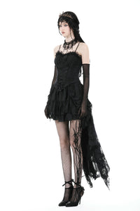 Gothic lace high low skirt  KW310BK