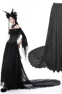 Gothic court frilly tail length skirt KW311