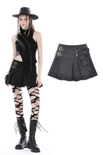 Load image into Gallery viewer, Punk pleated skirt with side bag KW313