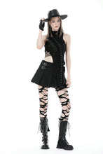 Load image into Gallery viewer, Punk pleated skirt with side bag KW313