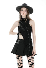 Load image into Gallery viewer, Punk pleated skirt with side bag KW313