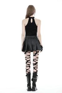 Punk rock two bags chain mini skirt KW325