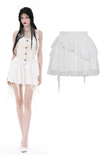 Load image into Gallery viewer, Snow white irregular lace skirt KW329