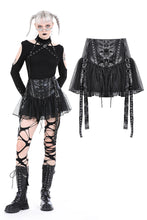 Load image into Gallery viewer, Punk rebel PU mesh mini skirt KW331