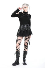 Load image into Gallery viewer, Punk rebel PU mesh mini skirt KW331