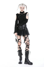 Load image into Gallery viewer, Punk rebel PU mesh mini skirt KW331