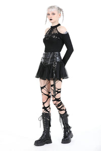 Punk rebel PU mesh mini skirt KW331