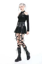 Load image into Gallery viewer, Punk rebel PU mesh mini skirt KW331