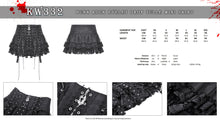 Load image into Gallery viewer, Punk rock eyelet drop tulle mini skirt KW332