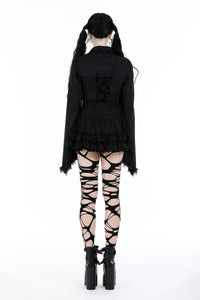 Punk rock eyelet drop tulle mini skirt KW332