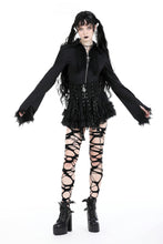 Load image into Gallery viewer, Punk rock eyelet drop tulle mini skirt KW332