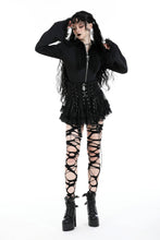 Load image into Gallery viewer, Punk rock eyelet drop tulle mini skirt KW332