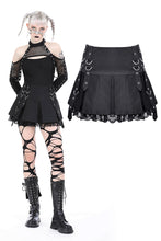 Load image into Gallery viewer, Punk metal pleated mini skirt KW333