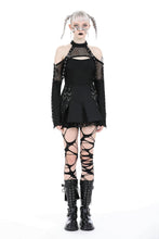 Load image into Gallery viewer, Punk metal pleated mini skirt KW333