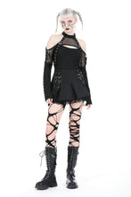 Load image into Gallery viewer, Punk metal pleated mini skirt KW333