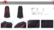 Load image into Gallery viewer, Gothic black red flower sea tasseled long skirt KW337
