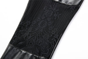 Gothic leggings with sexy flower on thigh PW082 - Gothlolibeauty