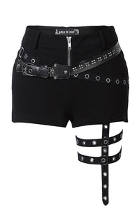 Punk rivet shorts with surround thigh design PW085 - Gothlolibeauty