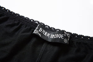 Black knitted short legging with side flower PW086 - Gothlolibeauty
