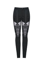Load image into Gallery viewer, Gothic patterned pants with hollow-out flower design on thigh PW087 - Gothlolibeauty