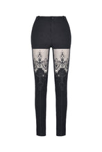 Load image into Gallery viewer, Women gothic punk victorian tight trousers with flower PW089 - Gothlolibeauty