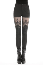 Load image into Gallery viewer, Women gothic punk victorian tight trousers with flower PW089 - Gothlolibeauty