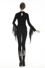 Load image into Gallery viewer, Women gothic leggings with flower and back lace up PW094 - Gothlolibeauty