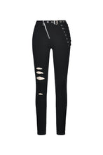 Load image into Gallery viewer, Punk hollow leg asymmetrical elastic trousers PW095 - Gothlolibeauty