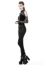 Load image into Gallery viewer, Punk hollow leg asymmetrical elastic trousers PW095 - Gothlolibeauty