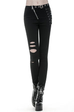 Load image into Gallery viewer, Punk hollow leg asymmetrical elastic trousers PW095 - Gothlolibeauty