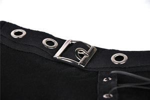 Punk hollow leg asymmetrical elastic trousers PW095 - Gothlolibeauty