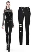 Load image into Gallery viewer, Punk hollow leg asymmetrical elastic trousers PW095 - Gothlolibeauty