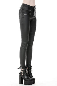Punk sexy hollow thigh asymmetrical PU trousers PW096 - Gothlolibeauty