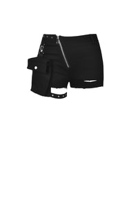 Punk irregular shorts with side bag PW107 - Gothlolibeauty