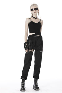 Punk irregular hollow thigh casual trousers  PW108 - Gothlolibeauty