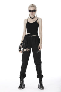 Punk irregular hollow thigh casual trousers  PW108 - Gothlolibeauty
