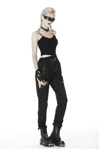 Punk irregular hollow thigh casual trousers  PW108 - Gothlolibeauty