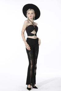 Punk sexy hollow out front bell trousers PW113