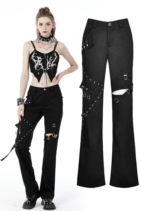Punk locomotive metal studded trousers PW118