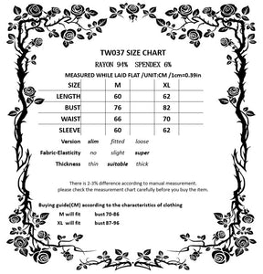 Spring women  Black punk twist rave flowers Tee /T-shirt TW037