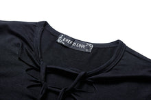 Load image into Gallery viewer, Spring women  Black punk twist rave flowers Tee /T-shirt TW037 - Gothlolibeauty