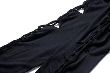 Load image into Gallery viewer, Spring women  Black punk twist rave flowers Tee /T-shirt TW037 - Gothlolibeauty