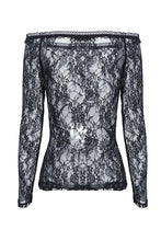 Load image into Gallery viewer, Gothic summer Sexy lace off Shoulder long sleeve Tee/T-shirt TW063 - Gothlolibeauty