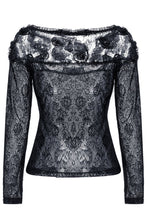 Load image into Gallery viewer, Gothic elegant sexy soft T-shirt with three-dimensional embroidery lace TW100 - Gothlolibeauty