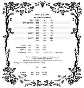 Gothic corset-look T-shirt with jacquard hollow out sexy lace TW101
