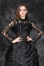 Load image into Gallery viewer, Gothic corset-look T-shirt with jacquard hollow out sexy lace TW101 - Gothlolibeauty