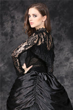 Load image into Gallery viewer, Gothic corset-look T-shirt with jacquard hollow out sexy lace TW101 - Gothlolibeauty