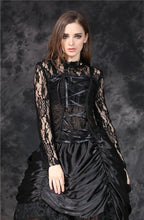Load image into Gallery viewer, Gothic corset-look T-shirt with jacquard hollow out sexy lace TW101 - Gothlolibeauty
